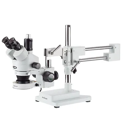Buy AmScope 7X-45X Industrial Trinocular Zoom Stereo Microscope W/ 80-LED Ring Light • 492.99$