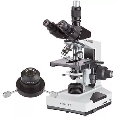 Buy AmScope 40X-2000X Trinocular Compound Darkfield Microscope With Oil Condenser • 377.66$