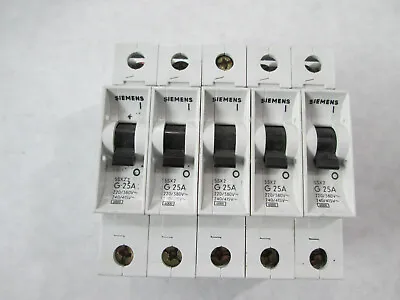 Buy Lot Of 5 Siemens 5SX2 G25A Circuit Breakers (1 Pole, 25 Amp)  • 28$