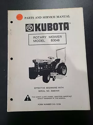Buy Kubota Rotary Mower B3048 Parts And Service Manual 3048-0101 • 13$