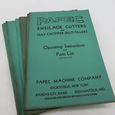 Buy Lot Of 8 Papec Ensilage Cutters & Hay Choppers Silo Fillers 1951 Instructions • 44.99$