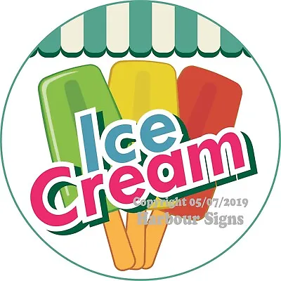 Buy Ice Cream DECAL (Choose Your Size) Concession Food Truck Circle Vinyl Sticker • 16.99$