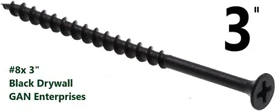 Buy Phillips Bugle Head 8 X 3  Coarse Drywall Wood Screw - Plain Black 1 Pound • 13.99$