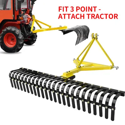 Buy 60  Landscape Rake 3 Point Category 1 Qiuck Attachments For ATV UTV Tractors • 619.99$