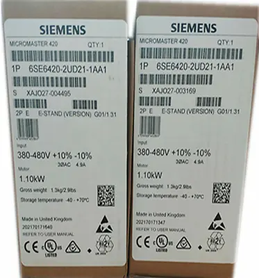 Buy 1PCS New Siemens MICROMASTER 420 6SE6420-2UD21-1AA1 6SE6 420-2UD21-1AA1 Fastship • 358$