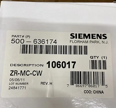 Buy Siemens 500-636174 Zr-mc-cw Z Strobe, Multi Candela, White, Ceiling Mount, New!! • 69.95$