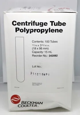 Buy Box 100 Beckman Coulter 342082 Centrifuge Tubes 11/16 X3 15/16  18x98mm  • 74.38$