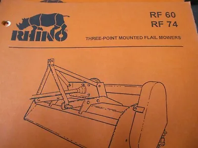 Buy Rhino RF 60 RF 74 Flail Mowers Operators Manual & Parts Listing • 21.99$