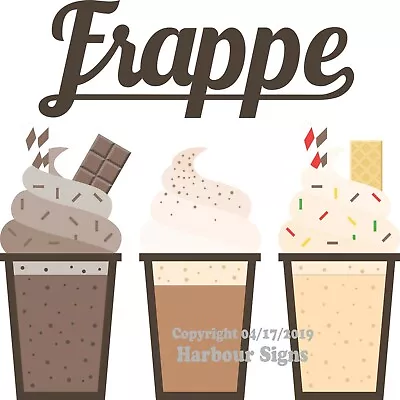 Buy Frappe DECAL (Choose Your Size) Coffee Concession Food Truck Vinyl Sticker  • 12.99$