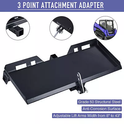 Buy 3-Point Attachment Adapter Heavy-Duty 47  Steel For Bobcat Kubota Skid Steer TET • 141.42$