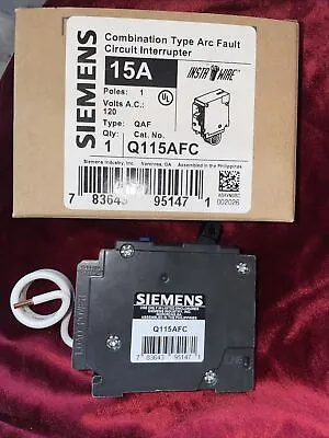 Buy Siemens Q115AFC Circuit Breaker, 15 Amp, 1 Pole - NEW • 59.99$