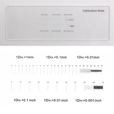 Buy Microscope Calibration Slide Stage Micrometer 0.01 Millimeter 0.001 Inch 25.4 Mm • 14.50$