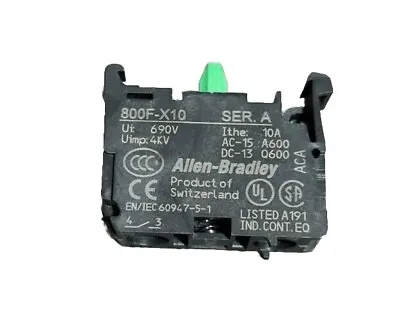 Buy Allen Bradley 800F-X10 Contact Block No Box • 8.97$