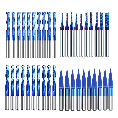 Buy 40pcs End Mills CNC Router Bits 1/8  Shank Cutter Milling Carving Bit Ball Nose • 27.99$
