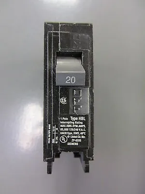 Buy Siemens B120HH Circuit Breaker 1 Pole 20 Amp Type HBL LOT OF 5 • 48.60$