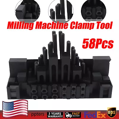 Buy 58pcs T-Slot M12 14mm Clamping Nuts Kit Metal Milling Machine Clamp Tool • 66.50$