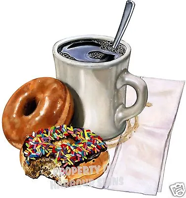 Buy Coffee & Donuts Decal 14  Food Truck Concession Restaurant Cart Vinyl Sticker • 16.99$