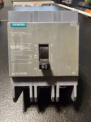 Buy Siemens BQD360 Circuit Breaker 60 Amp 3 Pole 60A BQD 3P 480/277 Volt • 115$