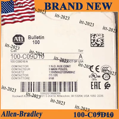 Buy Allen Bradley 100-C09D10 IEC Contactor 9 AMP 120VAC New AB 100 C09D10 • 57.99$