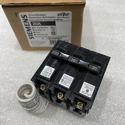 Buy Q22000s01 Siemens 2pole 20a 120vac Shunt Trip Circuit Breaker New • 220.13$