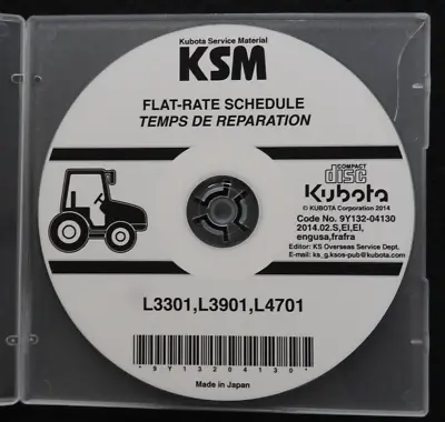 Buy Genuine Kubota L3301 L3901 L4701 Tractor Flat Rate Schedule Manual • 17.95$