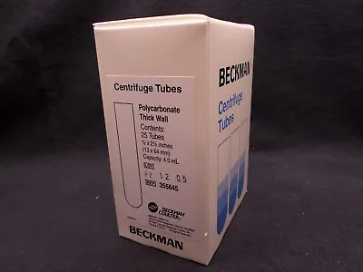 Buy Beckman Coulter 4mL Polycarbonate Thick Wall Centrifuge Tubes 13 X 64mm 25/Pack • 146.99$