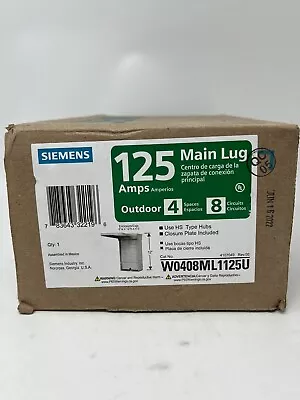 Buy Siemens W0408ML1125U 120/240V 125A 100KA 1-Phase Main Lug Load Center With Bus • 54.95$