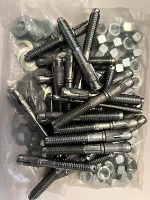 Buy (25) Concrete Wedge Anchor Bolts 1/4 X 3-1/4 Includes Nuts & Washers Hilti • 49$