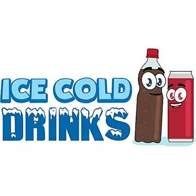 Buy ICE Cold Drinks 3 8  Concession Decal Sign Cart Trailer Stand Sticker Equipment • 19.69$