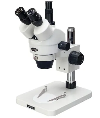 Buy AmScope 3.5X-90X Table Pillar Stand Zoom Trinocular Stereo Microscope • 424.99$