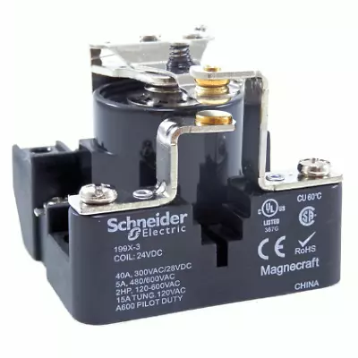 Buy Magnecraft / Schneider Electric 199X-3 Power Relay (20 Amps To 99.9 Amps) • 15$