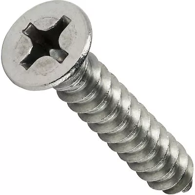 Buy #14 Phillips Flat Head Self Tapping Sheet Metal Screws Stainless Steel All Sizes • 9.45$
