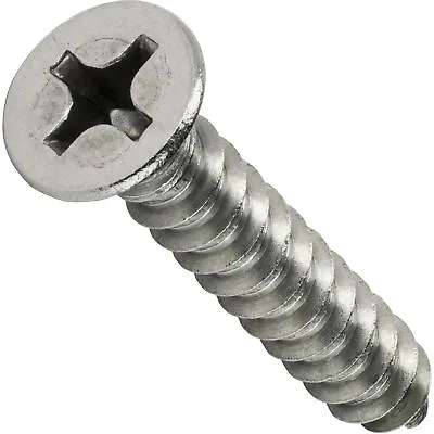 Buy #14 Phillips Flat Head Self Tapping Sheet Metal Screws Stainless Steel All Sizes • 26.99$