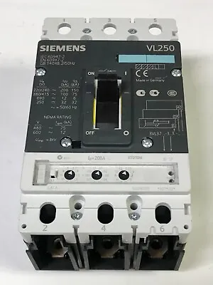 Buy SIEMENS 3VL3725 3AA36 0AA0 VL250 Circuit Breaker 200 AMP ETU10M LSI TRIP Unit • 650$