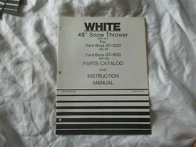 Buy White 48  Snow Thrower  Operator's Instruction Manual And Parts Catalog • 14.99$