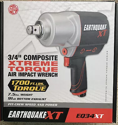 Buy NEW 3/4” Earthquake XT Composite Xtreme Torque Air Impact Wrench EQ34XT • 275$