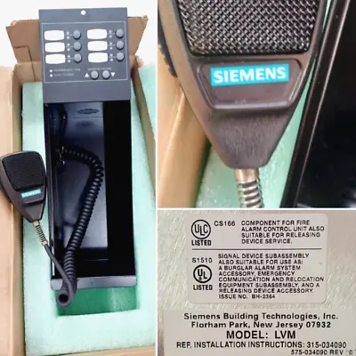 Buy Siemens Lvm Firefinder Xlsv Line Voice Module Firefighter Microphone 575-034090 • 650$