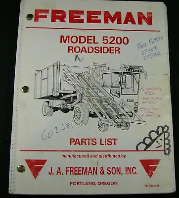 Buy Freeman 5200 Roadsider Hay Baler Bale Retriever Stacker Wagon Parts Manual Book • 30.47$