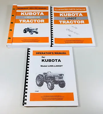 Buy Kubota L295dt Tractor Operators Service Parts Manual Set • 72.97$