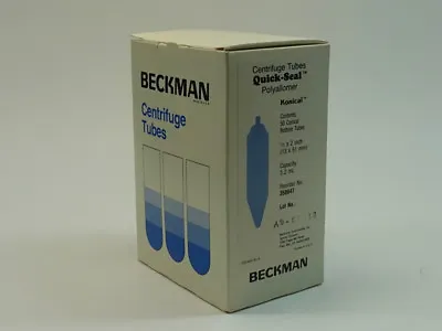 Buy Beckman Quick-Seal Centrifuge Tubes (50), 1/2X2  Conical Tube, PN 358647 NEW • 55$