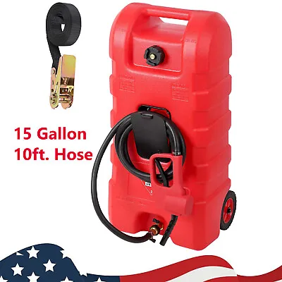 Buy Fuel Caddy 15 Gallon Portable Diesel Fuel Tank On-Wheels Transfer Pump 12ft Hose • 125.99$
