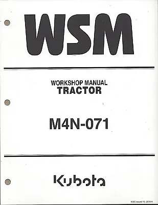 Buy Kubota M4N-071 Tractor Workshop Service Manual 9Y111-16720 • 245$