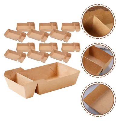 Buy  50 Pcs Paper Kraft Snack Box Takeaway Containers Food Boat Basket • 23.85$