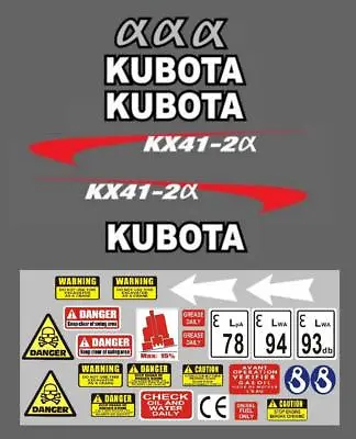 Buy Decal Sticker Set. KUBOTA KX41-2 Mini Digger Pelle Bagger Excavator • 49.05$