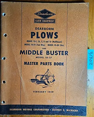 Buy Ford Dearborn 10-1 To 10-86 Moldboard Disc Middlebuster Subsoiler Plow Manual 49 • 35$