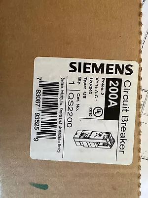 Buy Qs2200 Siemens 2pole 200amp 120/240v Circuit Breaker New In Box! • 125$