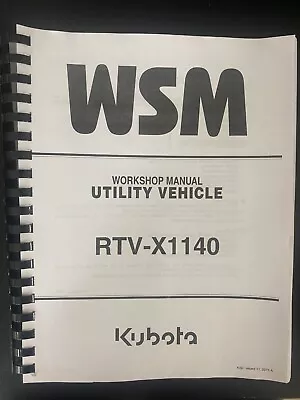 Buy 1140 Diesel Side By Side Technical Workshop Repair Manual Kubota RTV-X1140 WSM • 39.57$