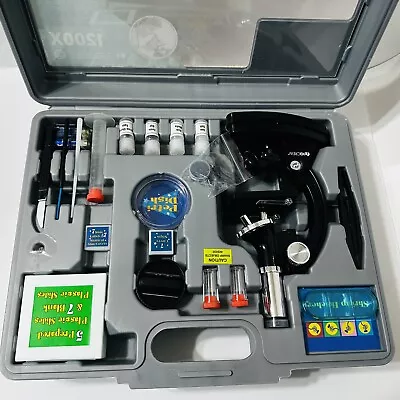 Buy AmScope 52pc 120X-1200X Starter Compound Microscope Science Kit For Kids  • 25$