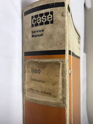 Buy Case 980 Excavator Service Technical Manual Repair Shop Binder Crawler Track Hoe • 25$