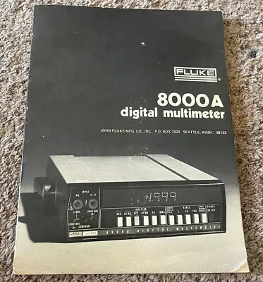 Buy 1974 Fluke Model 8000A Digital Multimeter Instruction Manual 347906 • 20$